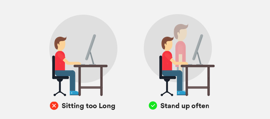 Back pain caused by sitting too long