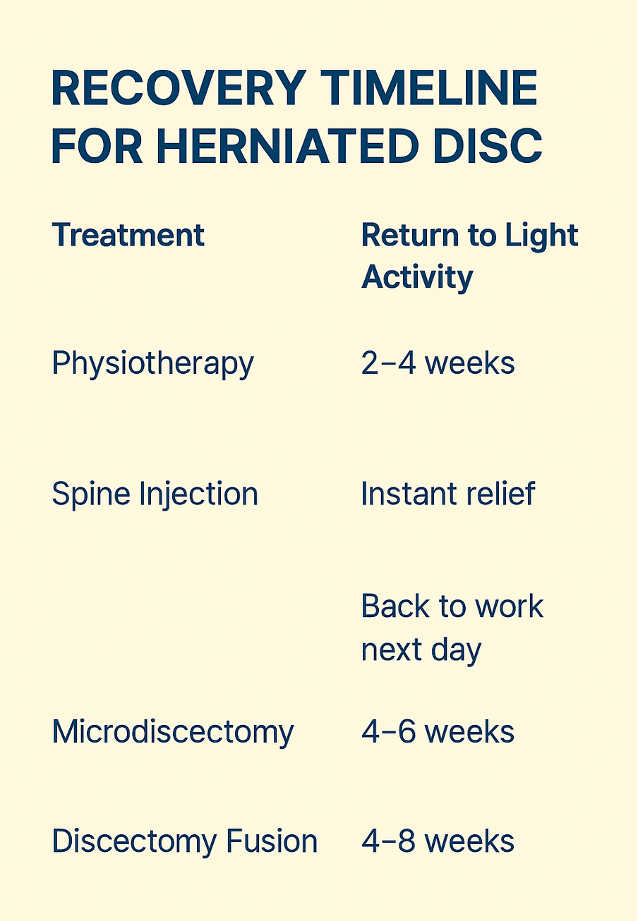 Timeline for Herniated Disc Treatment Timeline for Herniated Disc Treatment | Mangattil Rajesh | Spine Surgeon London | www.spinesurgeon.london